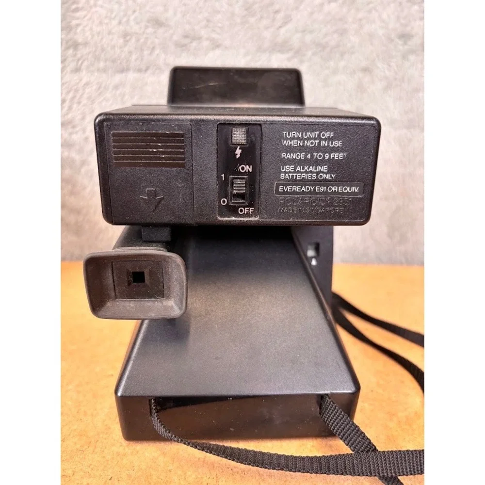 Polaroid OneStep Land Camera Rainbow Stripe with Q-Light Flash Vintage Untested
